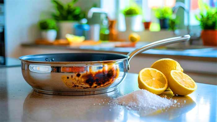 تمیزکاری تمیزکننده طبیعی ظروف تفلون با لیمو و نمک