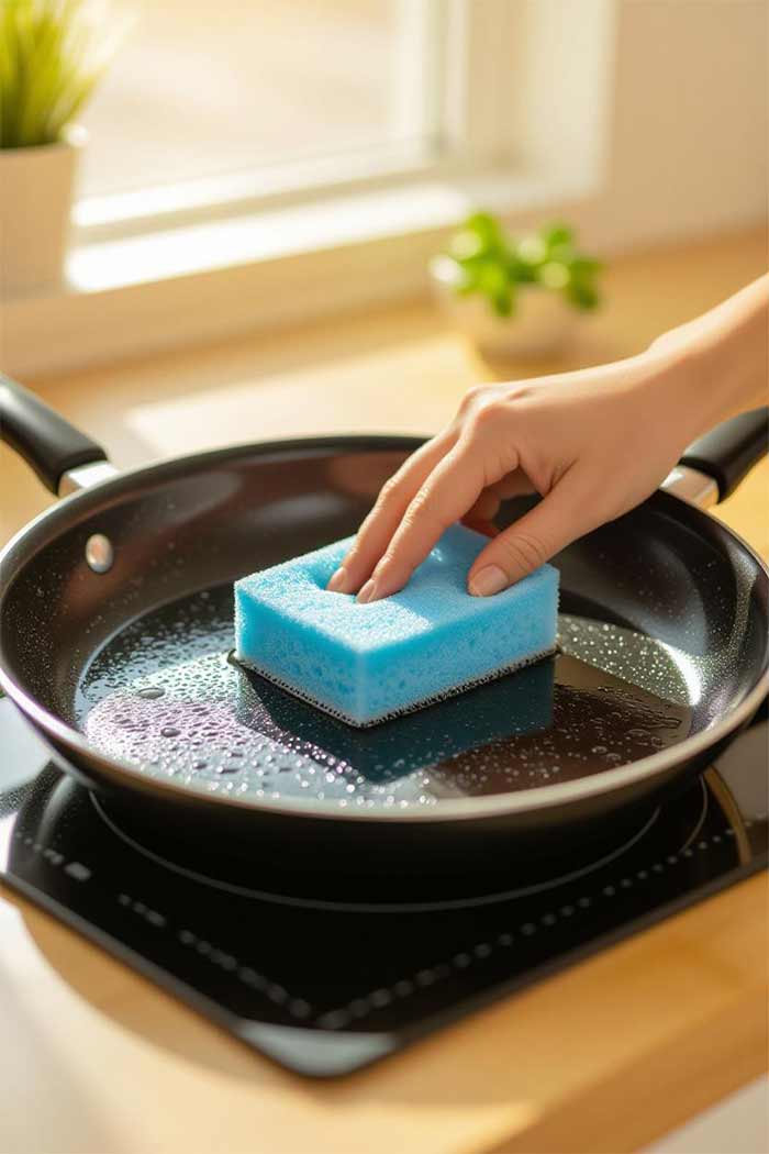 تمیزکاری تمیز کردن ظروف تفلون